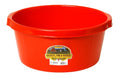 Little Giant® Plastic All-Purpose Tub | Pond Feed Tub | Durable Plastic Livestock Feeding Pan with Hand Grips | Made in USA | 6.5 Gallons | Red - color: Red