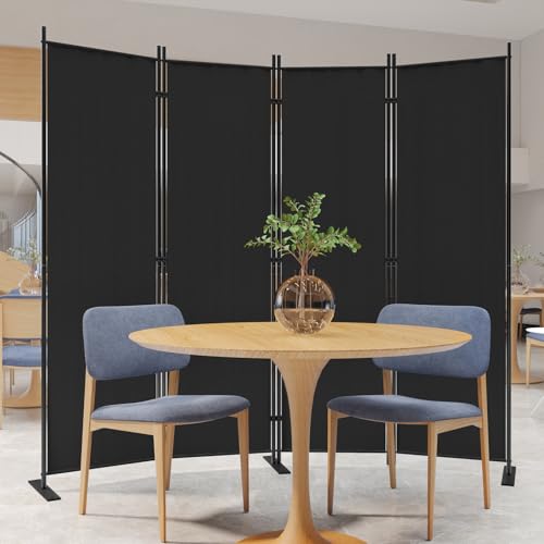 C-Hopetree 4 Panels Room Divider, 6 Ft Tall Indoor Folding Privacy Screen, Portable Partition Separator, Freestanding Separation Temporary Wall for Office, Bedroom, 80" W X 71" H, Black - size: 4-Panel