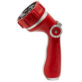 HugeDawn Garden Hose Nozzle with 7 Spray Patterns, Heavy Duty Metal Sprayer 30% Greater Water Flow for Watering, Car Wash, Outdoor Cleaning (Red) - color: Red