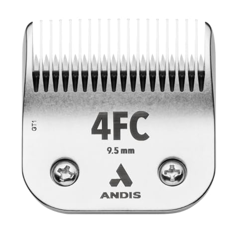 Andis 72615 UltraEdge Detachable Blade, Size 4FC, Deep Tooth, Chrome | Carbon steel cuts 3/8in for body trims & blending, fits AG, AGC, BG, DBLC, FHC, MBG & SMC dog clippers