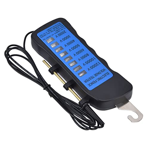 12KV Neon Fence Voltage Tester, 2000 to 12000V ABS Material with 8 Neon Indicator Lights, for Farms Home Gardens and Livestock Enclosures