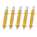 5-Pack Electric Fence Insulated Rubber Gate Handles, Yellow | Spring Hook · Secure Insulation · Comfortable Grip · High-Visibility Yellow · For Farms & Temporary Fencing