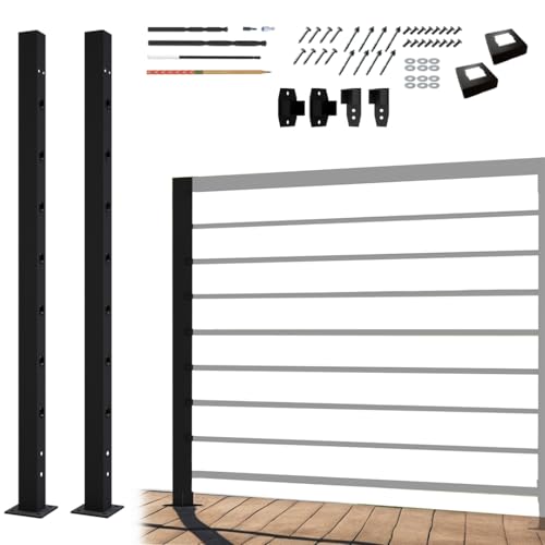 CR Fence & Rail V4 (ONLY) Horizontal Guard Rail End Post DIY Kit, Bracket Included (NOT Compatible with Other Systems) - size: V4 - 36", style: 36" - 2x End Posts