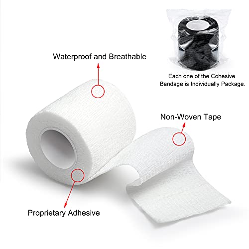 FRESINIDER 16 Rolls Self Adhesive Wrap Athletic Tape Gauze,Medical Bandage,Breathable Elastic Cohesive Bandage for Sports Injury & Pet (Rainbow) - color: Rainbow