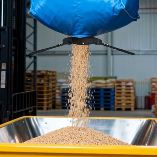 Bulk Bag Unloader for Animal Feed, Grain & Fertilizer | FIBC Big Bag Dispenser | Heavy-Duty, Portable Tool for Farm, Warehouse, Construction - color: Black