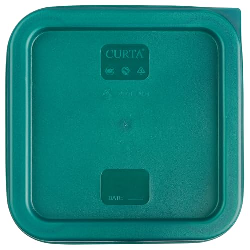 CURTA 8-Pack 4 Qt NSF Clear Polycarbonate Food Storage Containers with Green Lids - Square, Commercial-Grade, Freezer & Dishwasher Safe, Stackable - color: 4.0 Qt 8-Pack(Green Lids)