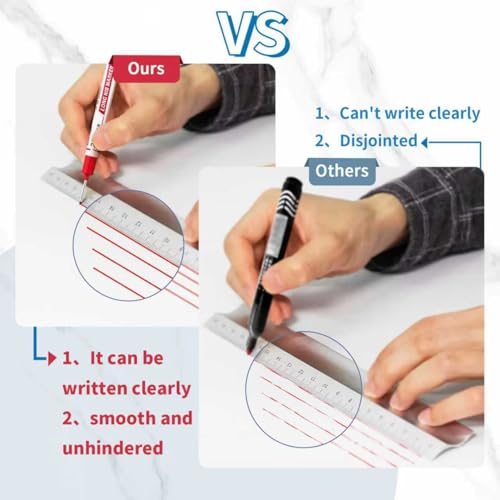 10 PCS Long Head Deep Hole Marker Pens,20mm Long Nib Marker, Longs Nose Markers, Waterproof Construction Markers Marking Tool,Permanent Markers Carpenter Ink marker Pens,Metal marking Pens - color: 10PCS-20MM-Red/Blue/Green/Black/White