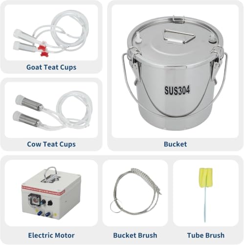 3L Milking Machine, Rechargeable Battery & Adjustable Suction Pulsation Vacuum Electric Milker, Portable Milker with Food-Grade Silicone Cups and Tubes - size: 3L