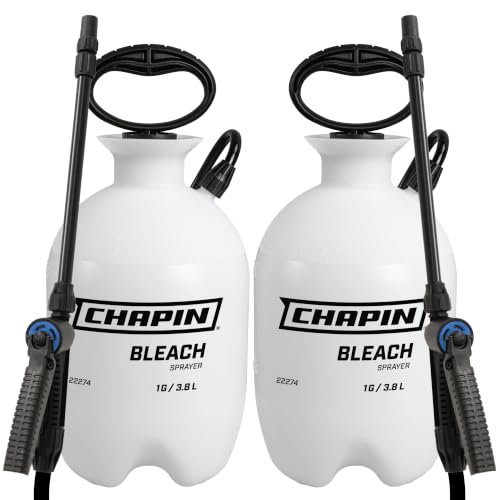 Chapin 1-Gallon Bleach Pump Sprayer, Anti-Clog Design (2 Pack) | Bleach-resistant build for household disinfecting, ideal for covering large surfaces with consistent application - size: 1 Gallon Deluxe, 2Pk