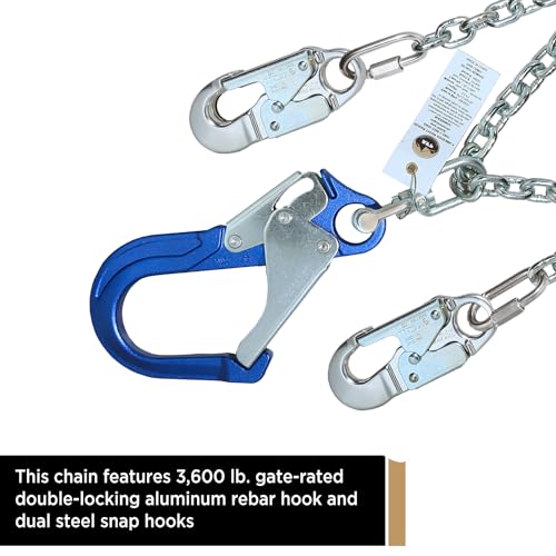 AFP Rebar Positioning Chain Assembly with Swivel Hook (Aluminum) - color: Aluminum