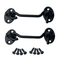 2 Pack 4 inch Black Hook and Eye Latch for Gate, Shed, Garage - color: Black, size: 4 Inch