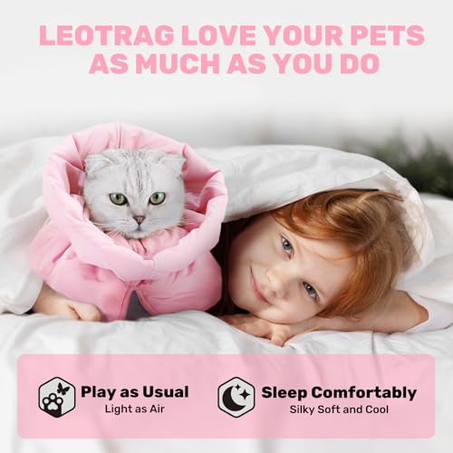 Adjustable Cat Recovery Cone Collar, Lightweight Soft Cat E-Collar Alternative After Spay, Waterproof Comfy Collars to Stop Licking Wound After Surgery, Protective Cone for Kittens/Puppies - color: Rose Quartz, size: Small
