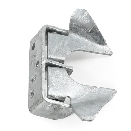 Wall Mount Butterfly Latch 1-3/8" to 1-5/8", Gate Fork Lock with Padlock Hole, Chain Link Fence Parts, Gate Fork Latch,Chain Link Fence Gate Latching Hardware,Galvanized Steel (Silver) - color: Silver