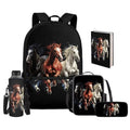Upetstory Girls' School Bag Horse Backpack with Lunch Box Boys Kids Bookbag Set Elemenatry School Bag Kindergarten Preschool Pencil Case Water Bottle Sleeve Book Cover Travel Back Pack - color: Horse