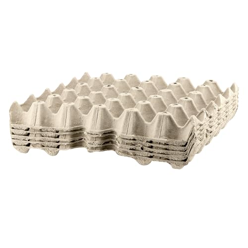 20 PCS 30 Count Gray White Egg Cartons, 12x12x2Inch Paper Pulp Egg Crates, Cardboard Egg Cartons for Egg Packing Storage - size: 11.8x11.8x0.2 inches