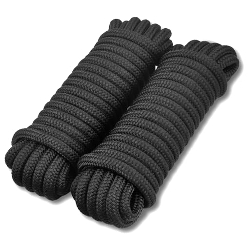 TetherTite Boat Dock Lines 5/8 Inch 20/25/30 Ft,Double Braided Nylon Boat Dock Lines with Loop, Mooring Line Marine Rope (3/4" x35') - size: 3/4"x35'