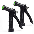 Hose Nozzle 2 Pack, Full Size Pistol Grip Water Nozzle Sprayer with Threaded Front, High Pressure Nozzle, Adjustable Spray Water Flow for Watering Plants, Showering Pet, Washing Car, Cleaning - color: Black, size: 2pcs