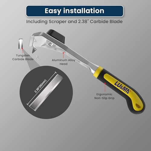 LU&MN Heavy-Duty Paint Scraper Tool with 2.38" Tungsten Carbide Blade | Professional Grade Carbide, Glue, Putty & Coating Remover, Comfort Non-Slip Ergonomic Handle - style: 2.38"Blade
