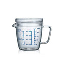 Glass Measuring Cup with Lid, V-Shaped Spout Microwave Safe Borosilicate Kitchen Accessories 3 Measurement Scales Cup, ML, OZ Easy Measure Liquid Powder Milk Cups for Cooking Baking - color: 250 ml