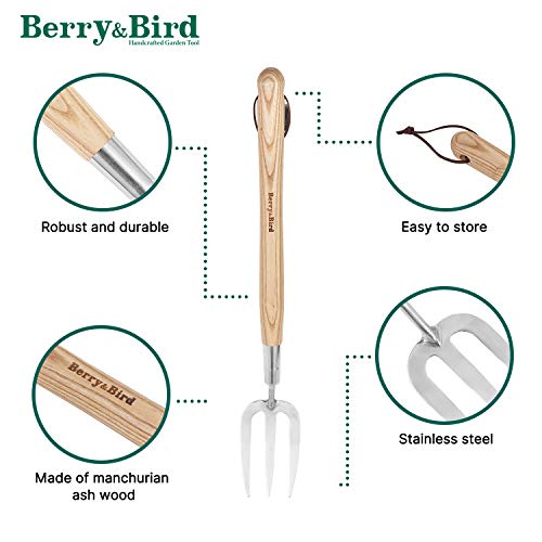Berry&Bird Garden Hand Fork, 22.6 In Long Handle Stainless Steel Weed Fork - size: Hand Fork