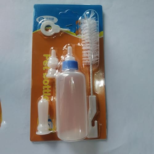 Pet Nursing Bottle Kit,Kitten Puppy Bottles for Nursing Newborn Pet Feeding Bottle with Replacement Nipples Cleaning Brush Hole Puncher,Anti Choking Slow Flow Hand Feeding for Small Animals(Blue) - color: Blue