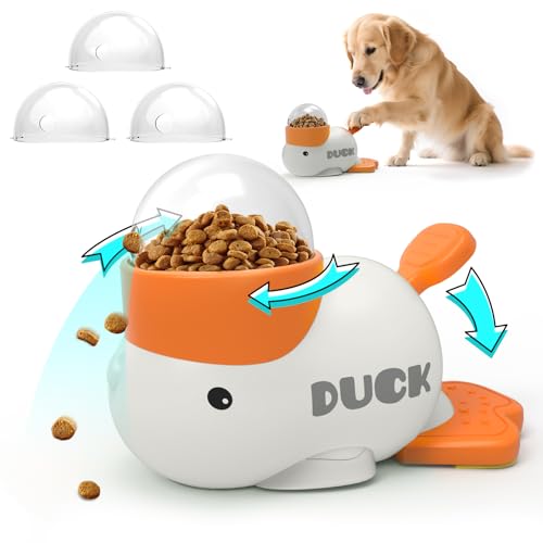 Dog Interactive Treat Dispenser Toy Food Puzzle Slow Feeder Duck-Shaped Dog Puzzle Feeders for Small Medium Dogs Cats IQ Training Reduces Bloating for Healthy Eating (White) - color: WHITE