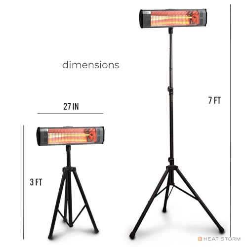 Heat Storm HS-1500-TT Infrared, 7 ft Cord, Tripod + Heater, Black - style: Heater + Tripod