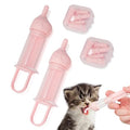 LogFaadCoi Kitten Bottle Feeding Kit for Nursing, Milk Bottles for Feeding Newborn Puppies,Anti-chocking Design,with 2 Syringes and 10pcs Replaceable Nipples (Pink) - color: Pink