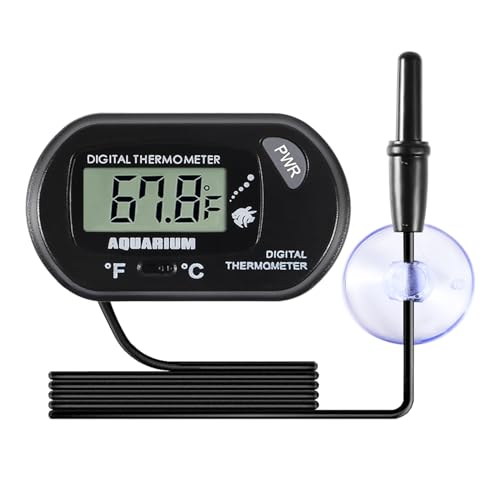 Aquarium Thermometer LCD Digital Fish Tank Thermometer with Water-Resistant Sensor Probe and Suction Cup for Turtle Incubators Terrarium Water Thermometer - color: 1PC