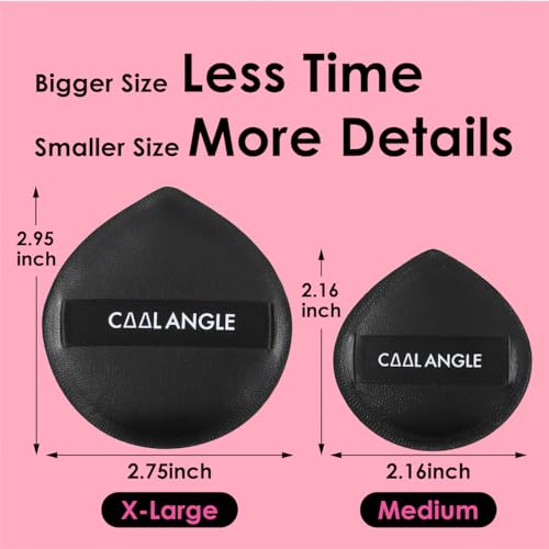 COOL-ANGLE Makeup Sponges Latex-Free Blender 2 XL 2 Medium Black | Seamless Blending Coverage, Liquid Foundation And Concealer Compatible, For Hard To Reach Areas, Wet Or Dry Application - color: B3:Black*4