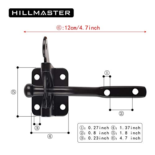 HILLMASTER 2 Pack Self Locking Gate Latch for Wooden Fence Heavy Duty,Gravity Lever Fence Door Latches with Steel Spring Cable Pull String Gate Hardware Gate Lock for Outdoor Secure Pool,Garden - size: 2 Pack