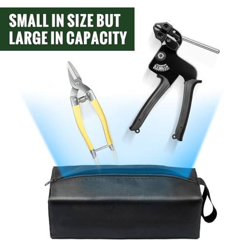Stainless Steel Zip Tie Gun Kit with Industrial Scissors - Heavy Duty Metal Zip Ties Tensioner & Cutter Tool for Electrical, Used to Repair Outdoor Fences, Pipes, Chain Links, Garden Farm