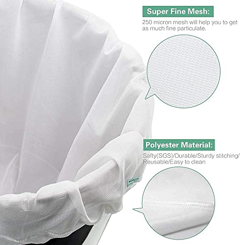 Brew Bag Reusable 3 Pack 22"×26" 250 Micron Fine Mesh Bag for Beer | 5 Gallen with Drawstring for Fruit Cider Apple Grape Wine Press Straining Brew in a Bag - size: 3 pack-22"×26"