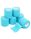 FriCARE Self Adhesive Bandage Wrap, Medical Tape in First Aid Kit | Elastic Cohesive Bandages for Sports/Vet/Wrist Ankle Wounds, 2 Inches X 5 Yards, Latex-free 6 Rolls, Cerulean Blue - color: Cerulean Blue