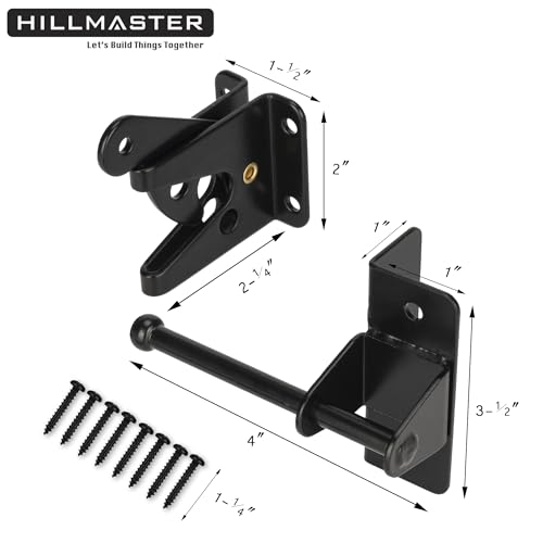 HILLMASTER Self Locking Gate Latch for Wooden Fence,Heavy Duty Gravity Fence Latch Privacy Door Latch for Wood Gate,Metal Gates,Vinyl Fence,Gate Hardware Gate Door Lock for Outdoor Pool,Black Finish - style: Finger Pull