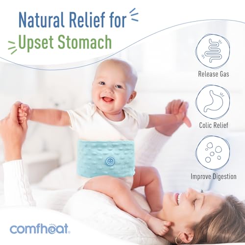 Colic and Gas Relief for Newborns, Flaxseed Heated Tummy Wrap | Infants Baby Swaddling Belt with Soothing Warmth, Natural Relief for Upset Stomach in Babies Toddlers, 0-3 Years (Blue) - color: Blue