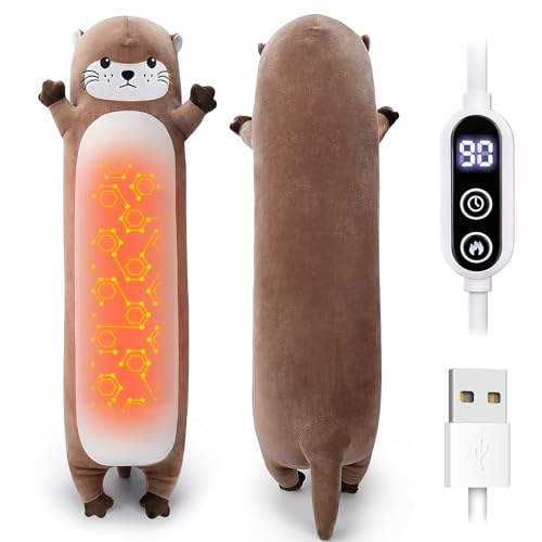 Otter Plush USB Heating Pad for Girls Period Cramps Menstrual | 20” Brown Otter Heated Plush Stuffed Animals, Portable Indoor Outdoor Use, Electric Plush Heating Pad for Women Mom Gifts - color: Brown Otter Heating Pads
