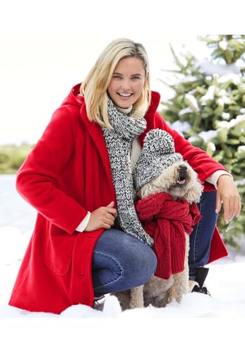 Woman Within Plus Size Hooded A-Line Fleece Coat - color: Black, size: 28
