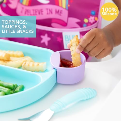 Bumkins Baby Silicone Little Dippers, Attaches to Bowls, Dishes and Plates, Sauce Cup, Holds Condiments, Dip, Puree, Toppings, Baby Led Weaning, Essential Feeding Supplies, for Babies 6 Months Up - color: Pnk-Lav 3pk, size: 3-Pack