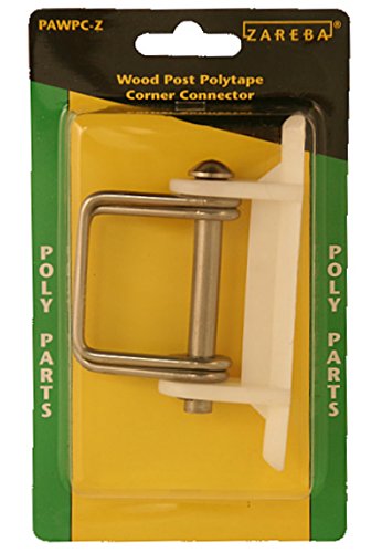 Zareba Wood Post Polytape Corner Insulator - PAWPC-Z, 1 Pack - Use with Electric Fence Posts, Polytape - Durable Stainless Steel Construction