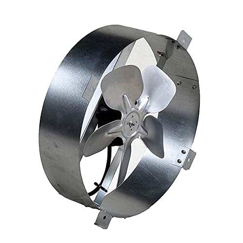 Amtrak Solar 80 Watt 12-Inch Exhaust Fan – Made in USA – Gable Mount, Galvanized Steel, Waterproof – Quiet Solar Ventilator for Attic, Garage, Chicken Coop, Greenhouse, RV – Fan Only