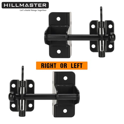 HILLMASTER Self Locking Gate Latch for Wooden Fence,Heavy Duty Gravity Fence Latch Privacy Door Latch for Wood Gate,Metal Gates,Vinyl Fence,Gate Hardware Gate Door Lock for Outdoor Pool,Black Finish - style: Finger Pull
