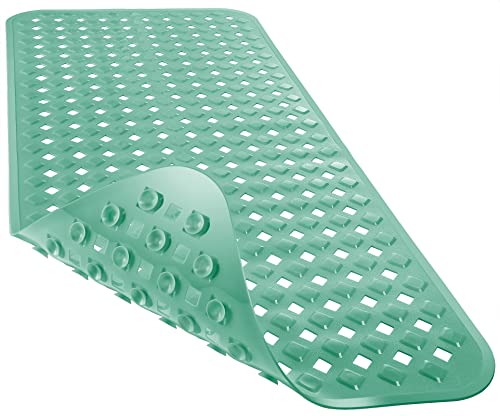 Yimobra Bathtub Mat Non Slip, Super Strong Suction Cups, 27.5"X15.5" Long Shower Mat with Drain Holes, Machine Washable Fast Draining Bath Mats, Bathroom Essentials,MARRS Green - color: Marrs Green, size: 27.5 X 15.5 Inch