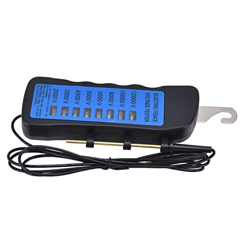 12KV Voltage Tester,Neon Fence Voltage Tester,Electric Fence Tester, 2000 to 12000V 8 Neon Indicator Lights, Fence Tester for Farms