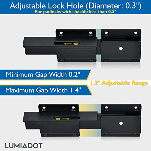 7" Flip Gate Latch Lock for Wooden Fence with Padlock Hole | Aluminum Alloy Adjustable Security Latch, Rustproof Hardware for Outdoor Barn Shed Door Yard - size: 2 Pack