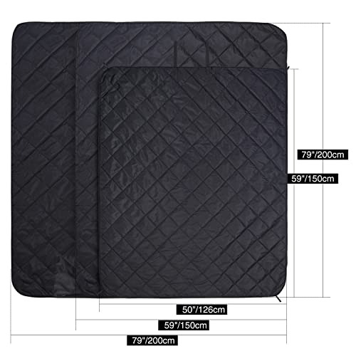 REDCAMP Large Camping Blanket with Sherpa Lining, Black 79"x59" | Cold Weather Warm Thick Outdoor Blanket Comfy Foldable & Windproof for Camping Stadium,Car,Picnics,Pet,Trip,Machine Washable - color: 59"x 79" Black