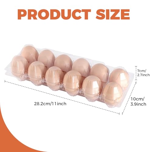 Plastic Empty Eggs Cartons 12 Count Clear Tray Bulk 160 Pack | 2x6 Grid Trays Egg Containers, Clear Stackable Fridge Storage for Chicken Farm Markets, Refrigerator Restaurant Use