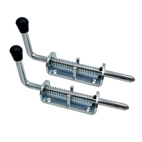 Spring Loaded Gate Latch Pin Barrel Bolt 8.5in x 1/2in Stem Durable Solid Steel Heavy Duty for Tailgate Zinc Plated - 2pcs - style: Heavy Duty 2pcs - 8.5in