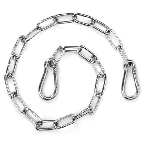 40 Inch Gate Chain Lock, 1 Pack Stainless Steel Gate Chain Lock, Gate Chain for Garden, Yard, and Farm Use Outdoor Fence, for Pet Cages, Dog Horse Goat Cow Corral Supplies, Heavy Duty Hanging Chains