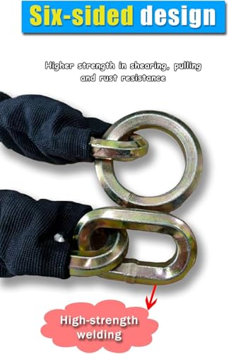 Heavy Duty Cut Proof Security Chain 4ft x 1/2 "Hardened Steel Cut Proof Lock for Motorcycles Trailers Gates Garage Anti Theft Security Chain【1.22m*12mm】 - size: 4FT(1.22M)